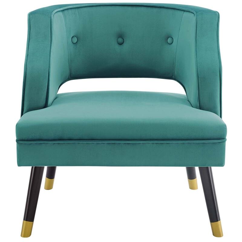 Carson Carrington Lagernas Tufted Open Back Velvet Armchair