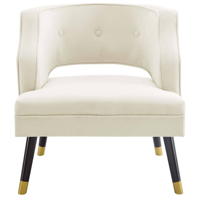 Carson Carrington Lagernas Tufted Open Back Velvet Armchair