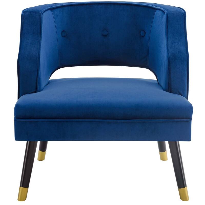 Carson Carrington Lagernas Tufted Open Back Velvet Armchair