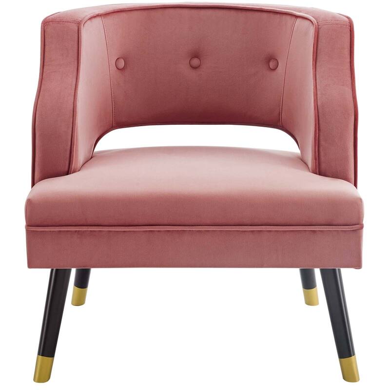 Carson Carrington Lagernas Tufted Open Back Velvet Armchair