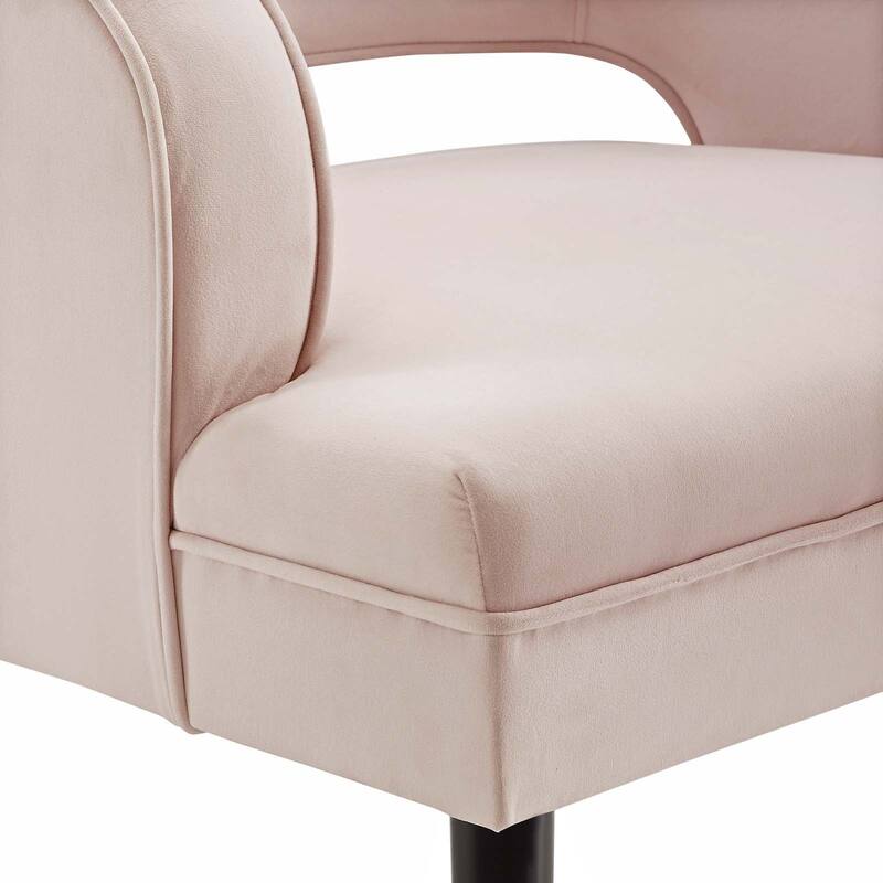 Carson Carrington Lagernas Tufted Open Back Velvet Armchair
