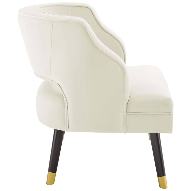Carson Carrington Lagernas Tufted Open Back Velvet Armchair