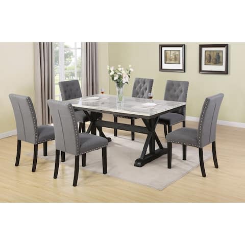 Buy 7-Piece Sets, Marble Kitchen & Dining Room Sets Online at Overstock ...