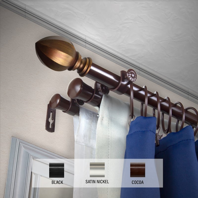 InStyleDesign Sienna Triple Curtain Rod 13/16 inch dia.