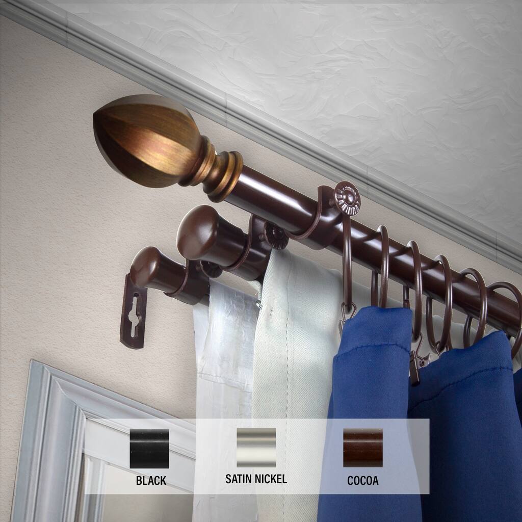 InStyleDesign Sienna Triple Curtain Rod 13/16 inch dia.