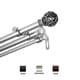 preview thumbnail 4 of 2, InStyleDesign Stella Triple Curtain Rod 13/16 inch dia. 120 to 170 inches - Satin Nickel