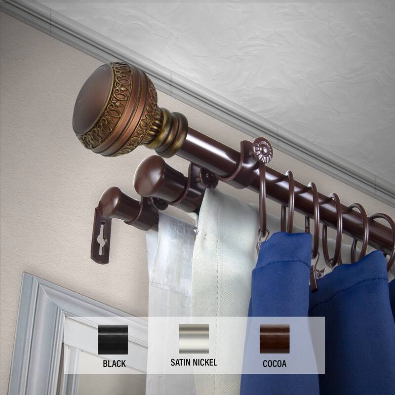 InStyleDesign Helena Triple Curtain Rod 13/16 inch dia.