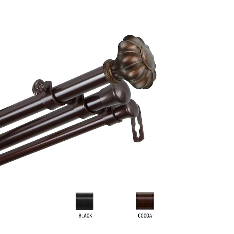 InStyleDesign Amor Triple Curtain Rod 13/16 inch dia. - 120 to 170 inches - Cocoa