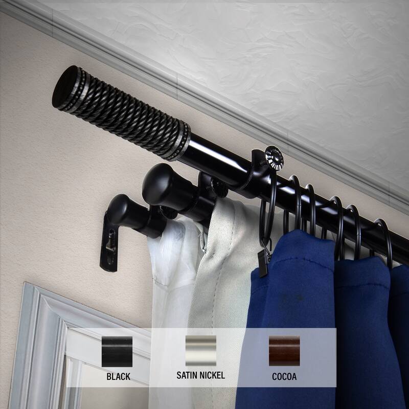 InStyleDesign Yarn Triple Curtain Rod 13/16 inch dia.