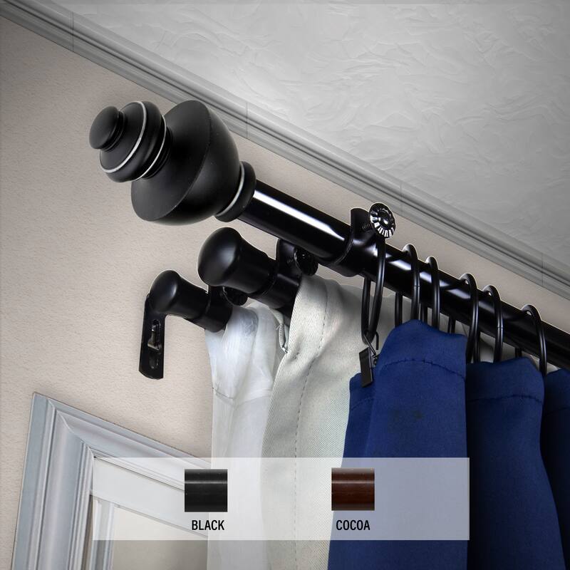 InStyleDesign Monarch Triple Curtain Rod 13/16 inch dia.