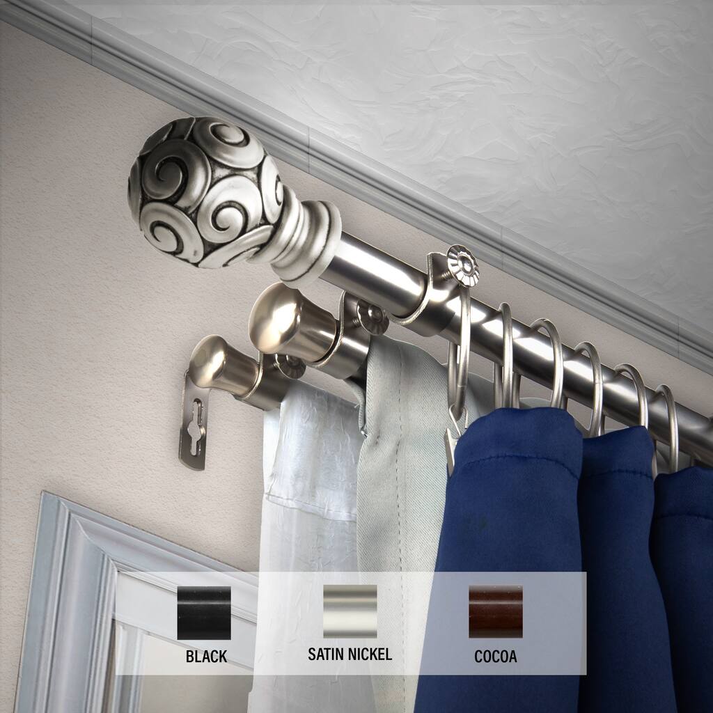 InStyleDesign Lux Triple Curtain Rod 13/16 inch dia.