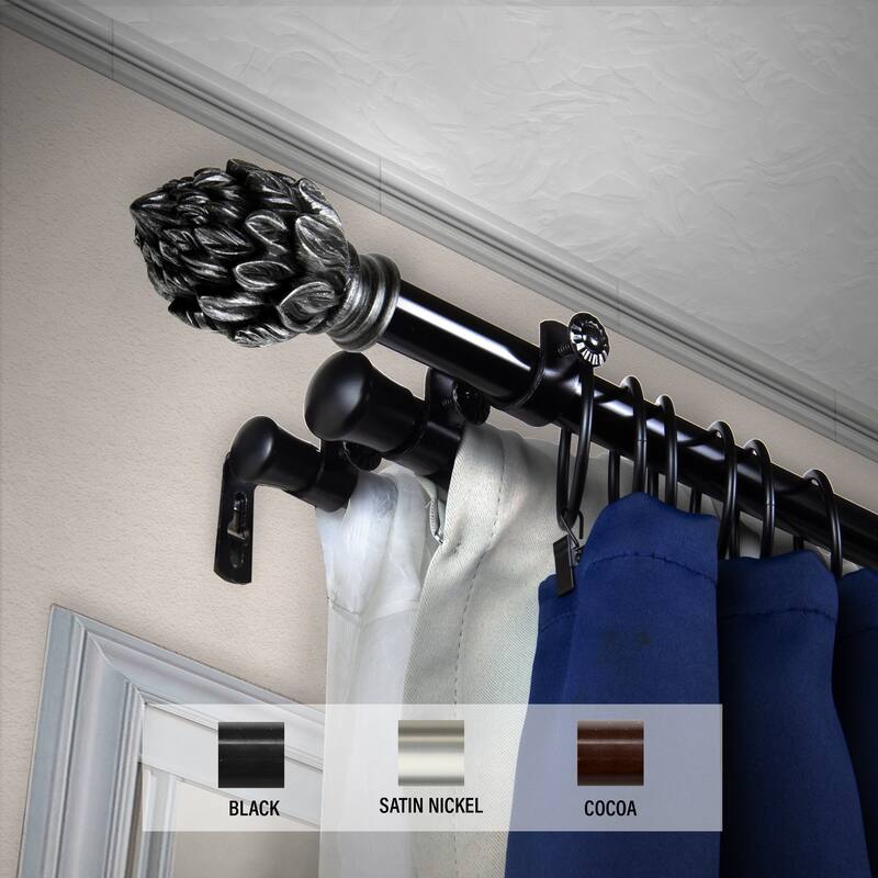InStyleDesign Kindle Triple Curtain Rod 13/16 inch dia.