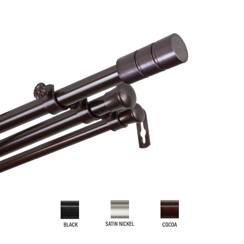 InStyleDesign Greyor Triple Curtain Rod 13/16 inch dia. - 66 to 120 inches - Cocoa
