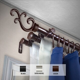 thumbnail image 2 of Windoware Depot Pancake 1" Ceiling Curtain Rod - Adjustable, 5 Sizes, 3 Colors (Finials Included) 2 of 6