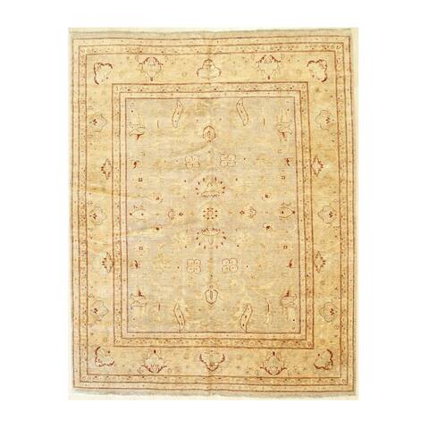 Beige/mocha Hand-knotted Wool Traditional Oushak Rug - 7'11 x 10' 1