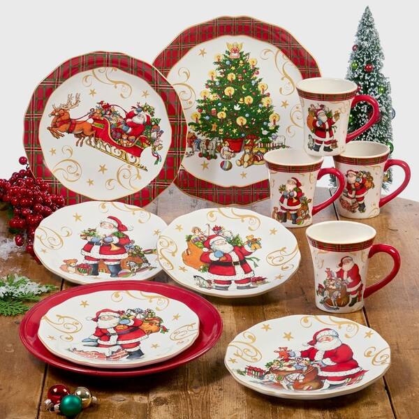 Shop Certified International Vintage Santa 9 Inch Salad Plates