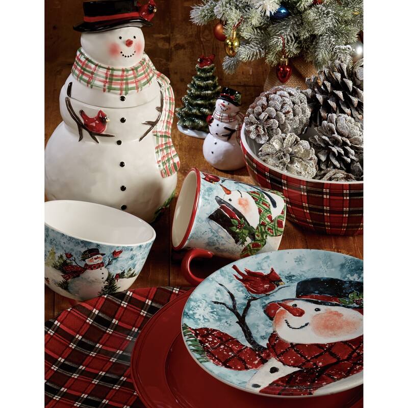 Certified International Watercolor Snowman 16-ounce Mugs, Set of 4