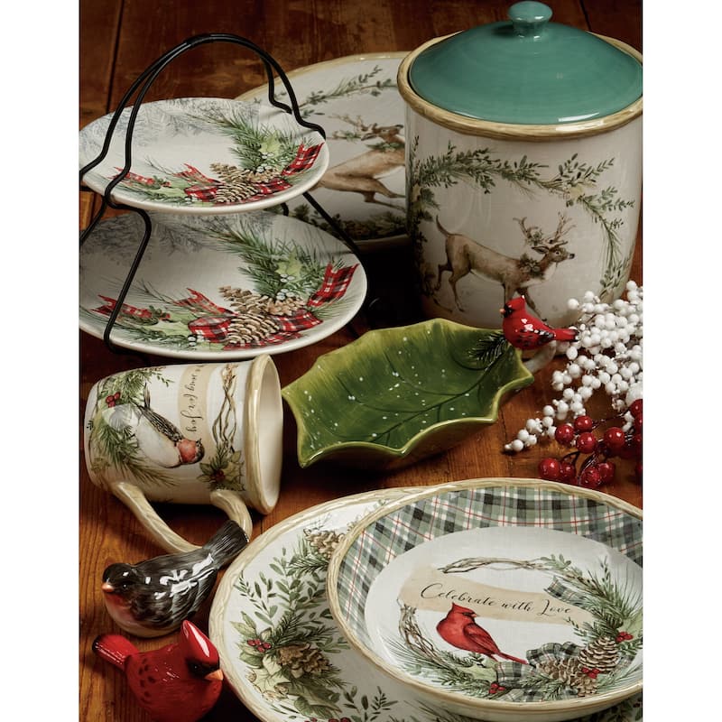 Certified International Holly and Ivy 11-inch Dinner Plates, Set of 4