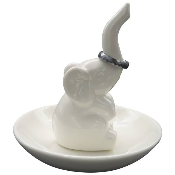 Shop Evelots Elephant Ring Holder Porcelain Jewelry Tray Display Wedding Birthday Overstock 28639350