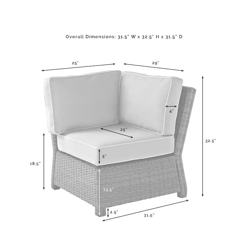 Bradenton Outdoor Wicker Sectional Corner Chair
