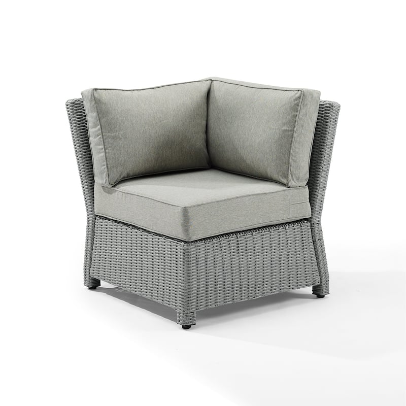 Bradenton Outdoor Wicker Sectional Corner Chair - Grey