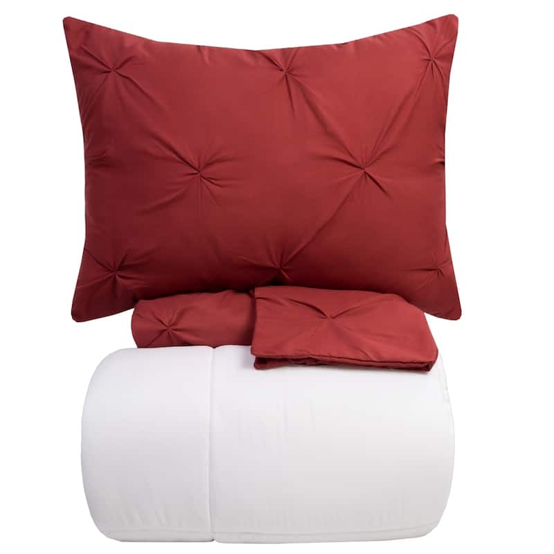 Porch & Den Chinook Pinch Pleat 4-piece Duvet Cover and Insert Set