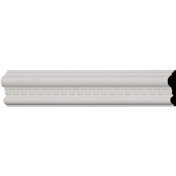 3 1/8"H x 7/8"P x 94 1/2"L, (3/4" Repeat), Windsor Dentil Chair Rail