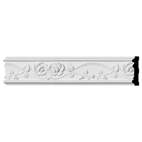 3 1/4"H x 3/4"P, 94 1/2"L, (9 1/2" Repeat), Rose Chair Rail