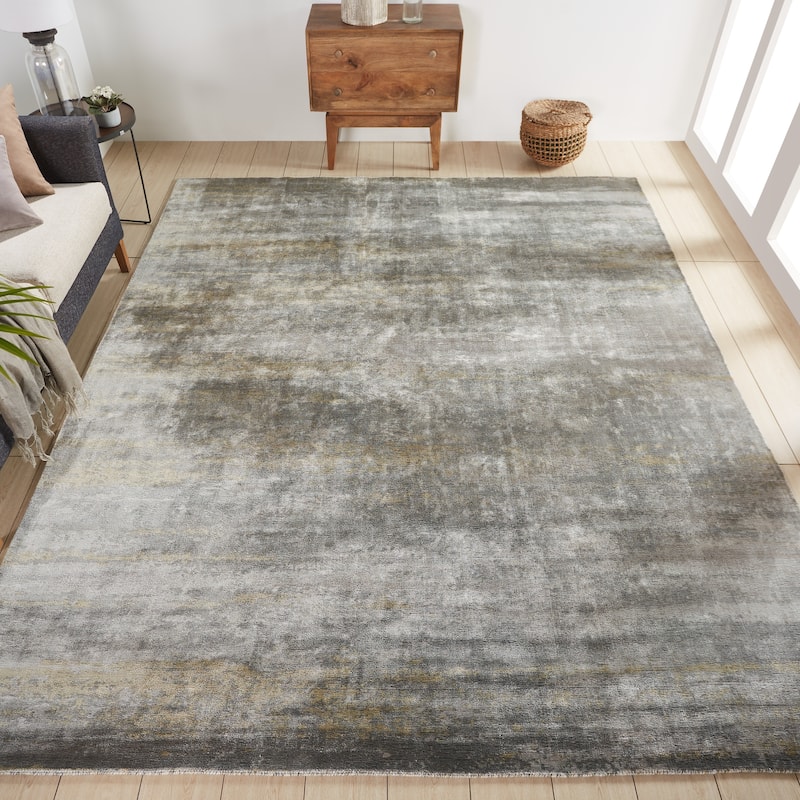 Copper Grove Straseni Grey and Goldtone Area Rug