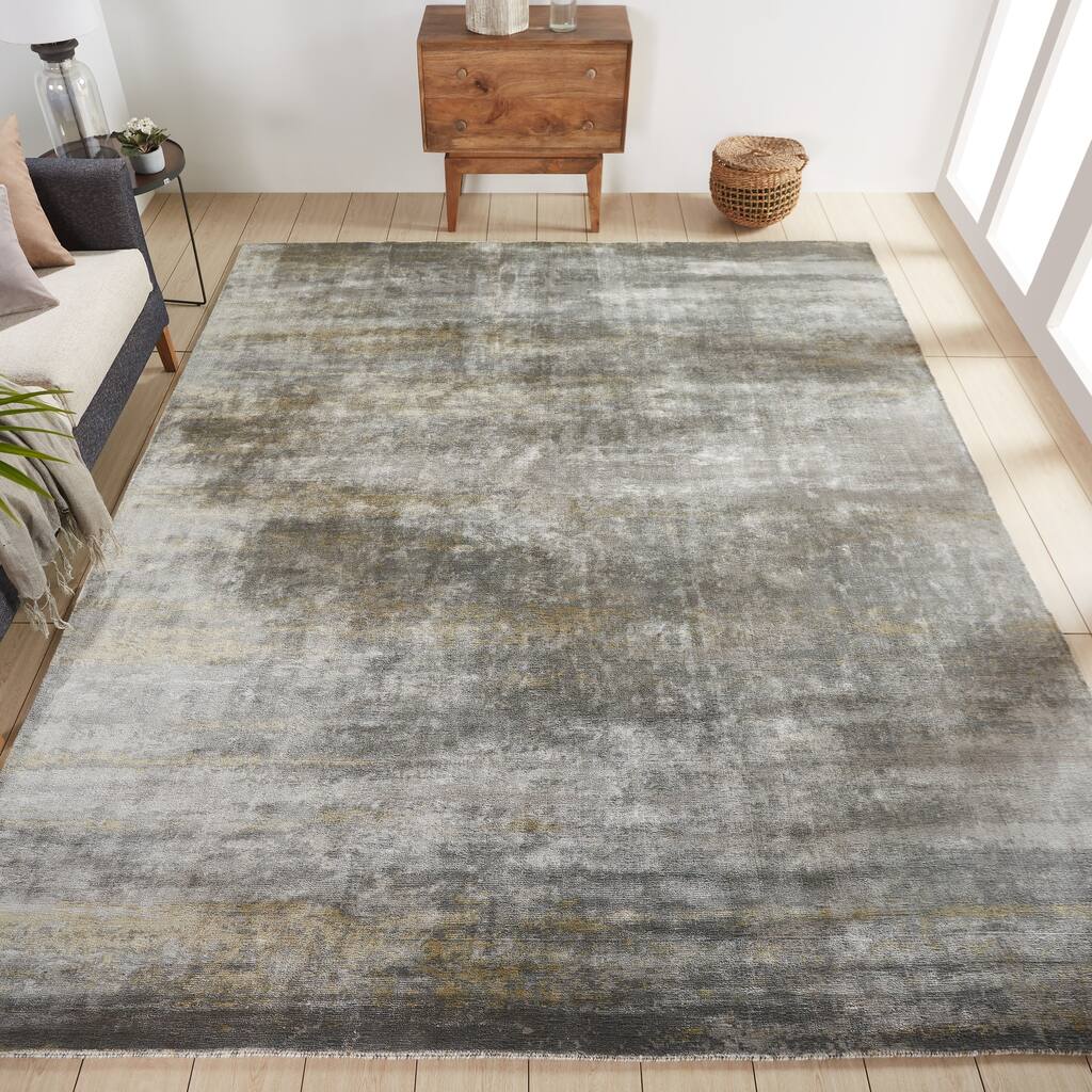 Copper Grove Straseni Grey and Goldtone Area Rug