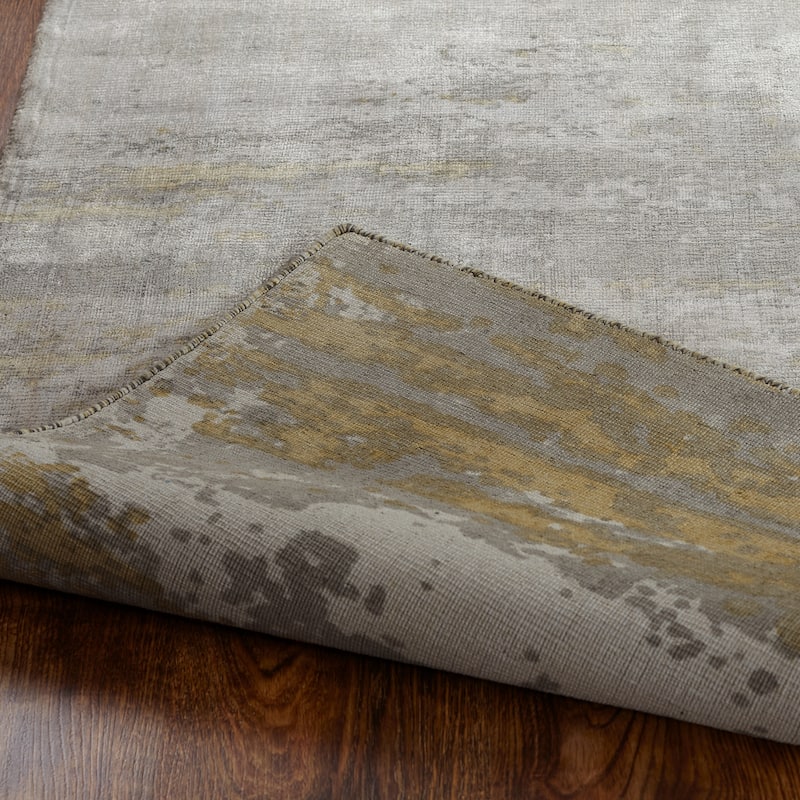 Copper Grove Straseni Grey and Goldtone Area Rug