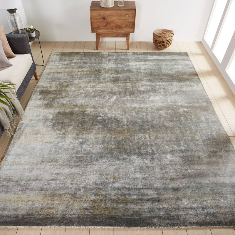 Copper Grove Straseni Grey and Goldtone Area Rug