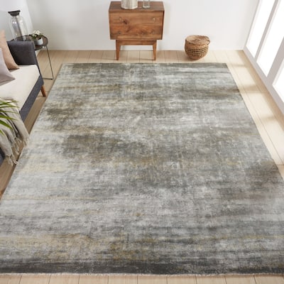 Copper Grove Straseni Grey and Goldtone Area Rug