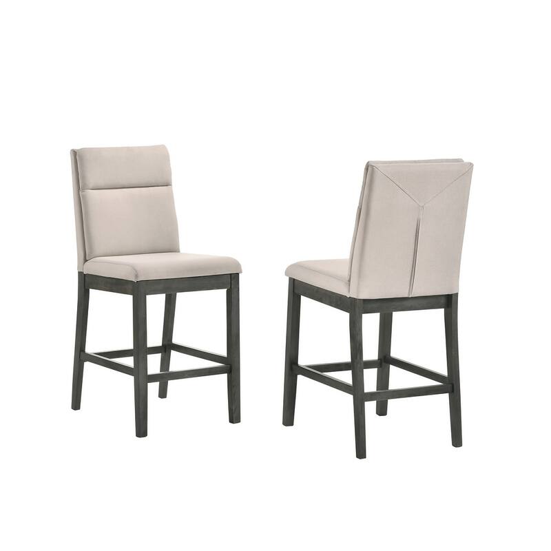 Best Quality Furniture Fabric Linen Beige Counter Height Chairs (Set of 2)