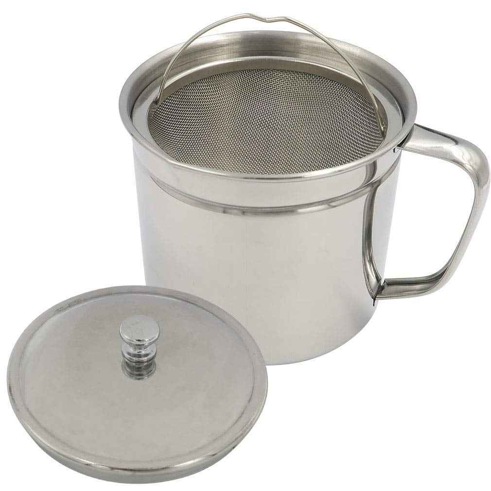 Shop For Evelots Oil Storage Can Strainer Container Bacon Grease Keeper Stainless 1 25 Qt Set Of 1 Get Free Delivery On Everything At Overstock Your Online Home Improvement Shop Get 5 In Rewards With Club O