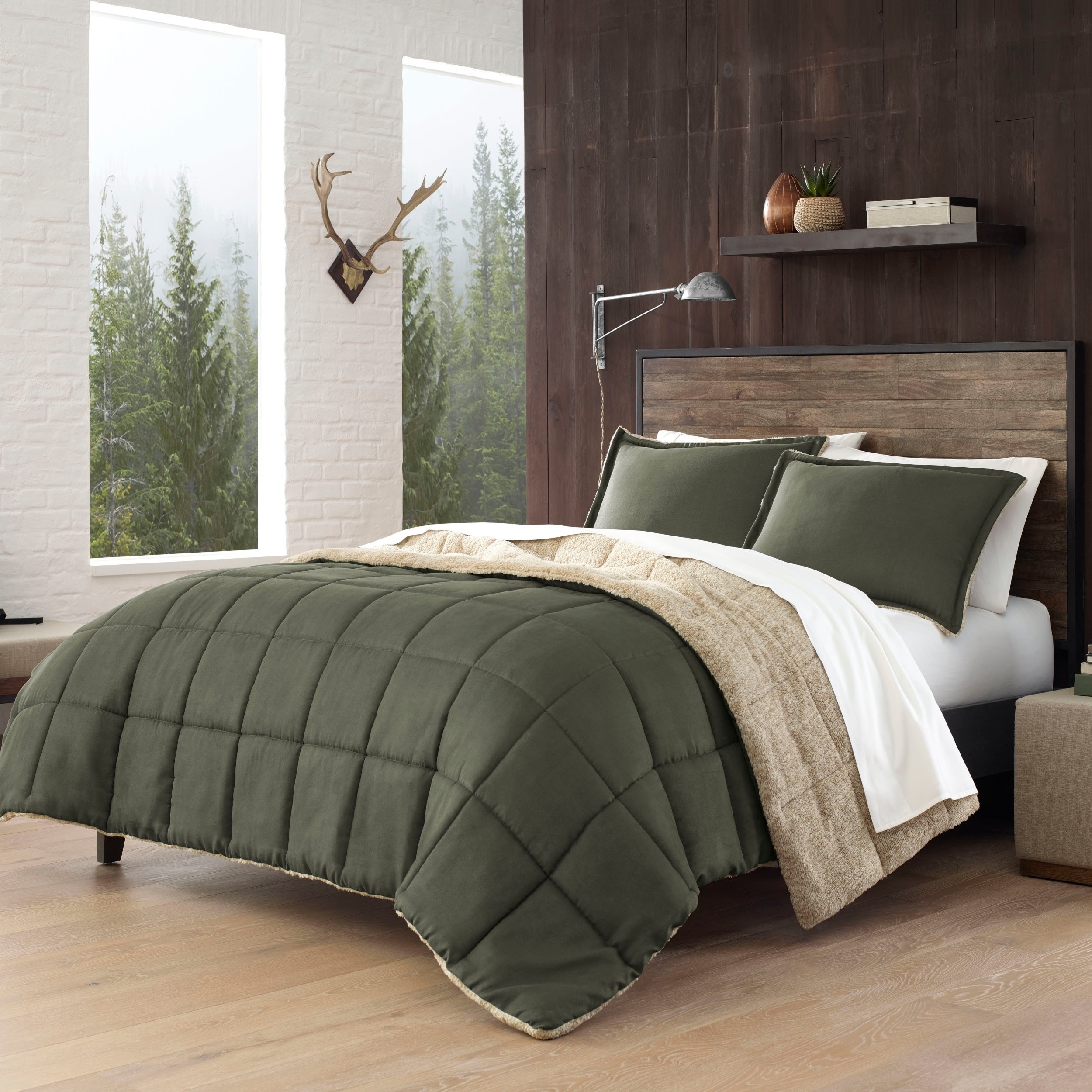 solid green comforter