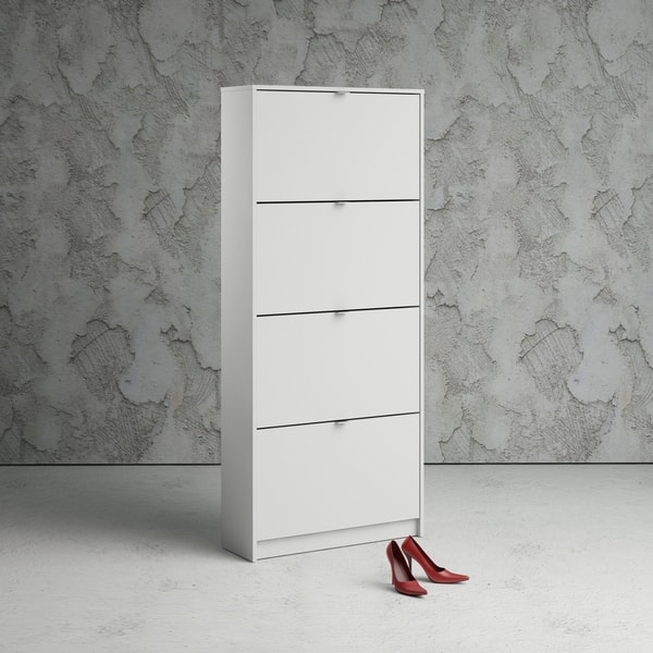 Shop Porch Den Cambria Bright White 4 Drawer Shoe Cabinet Free