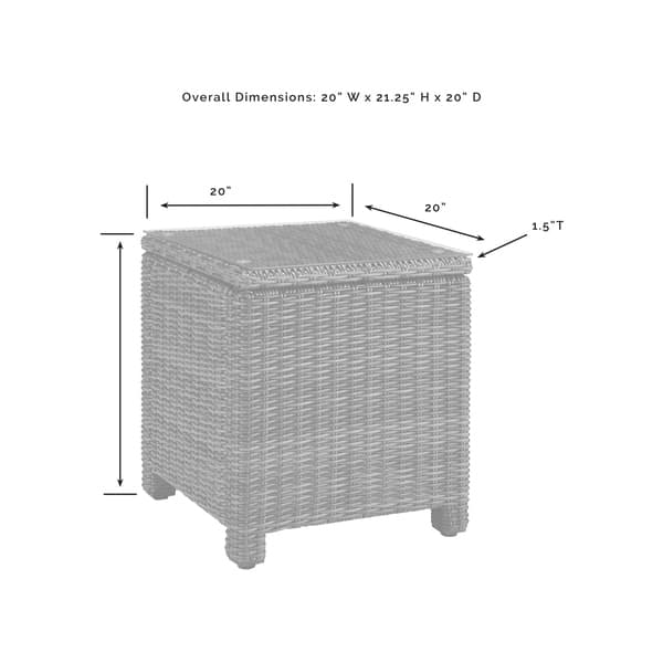 Bradenton Outdoor Wicker Rectangular Side Table