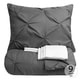 preview thumbnail 23 of 22, Porch & Den Chinook Luxury Pinch Pleat Pintuck 9-piece Bed-In-a-Bag GREY/WHITE - Queen