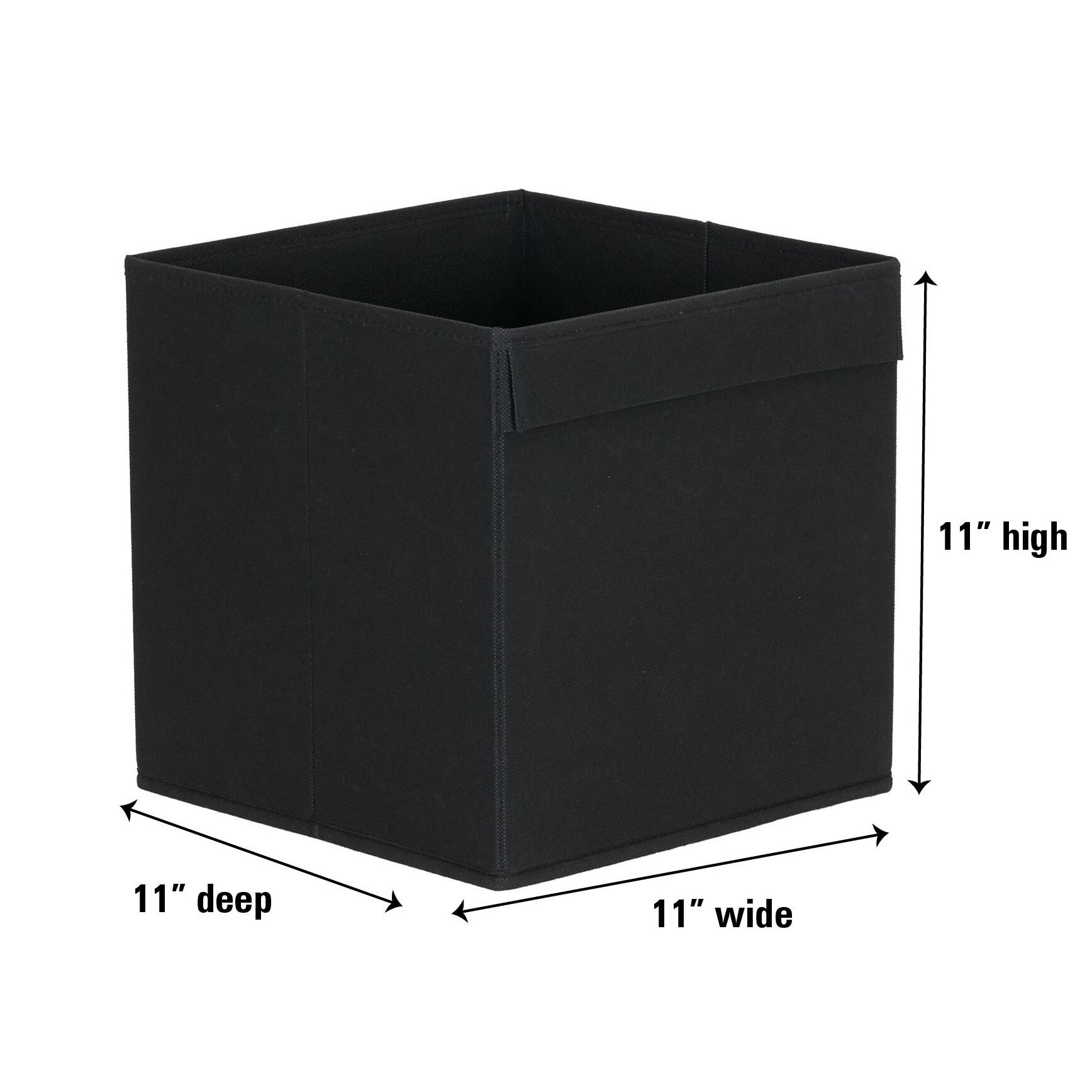 Porch Den Sumida Black Fabric 11 Inch Collapsible Cube Set Fabric 11 Inch Collapsible Cube Set