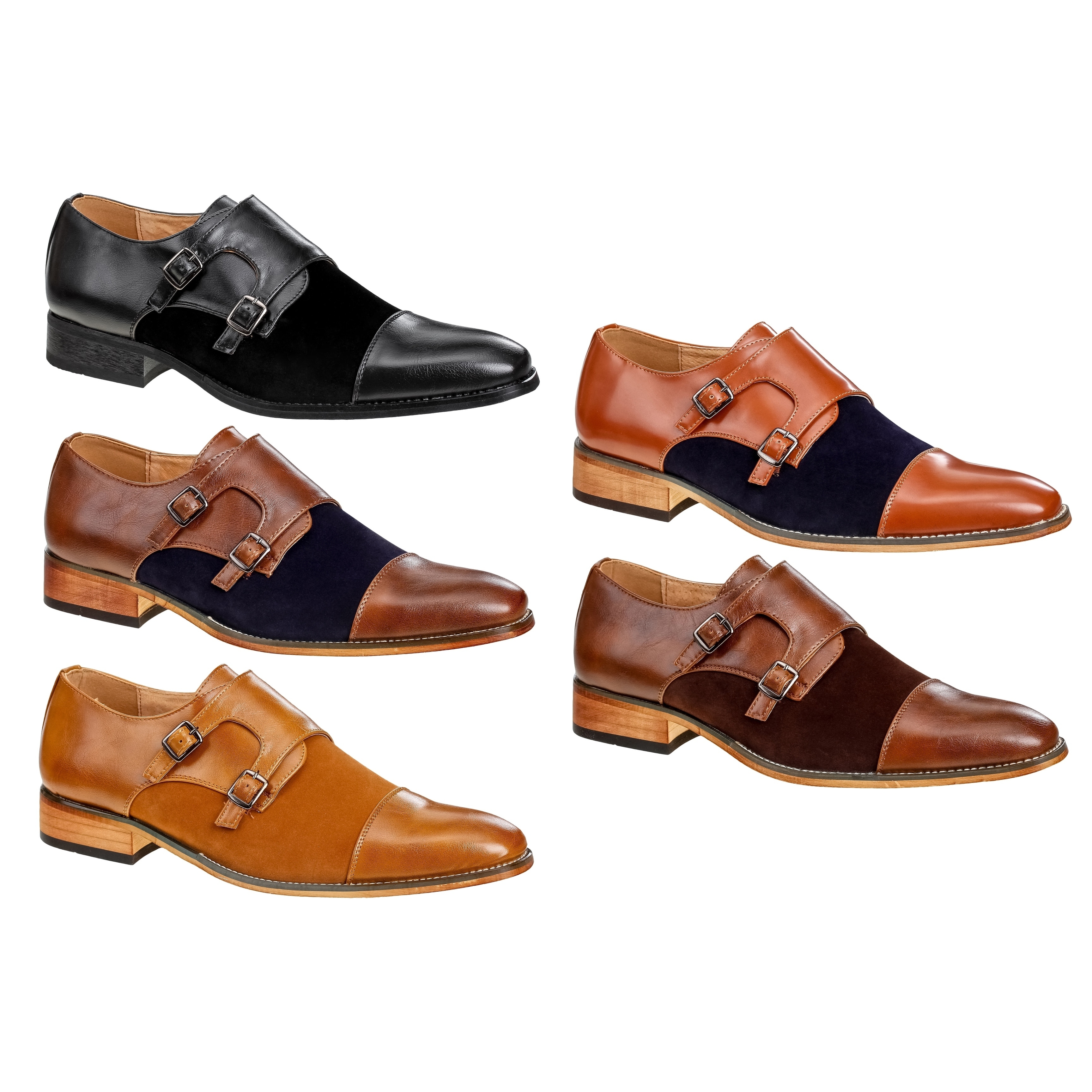 UV Signature Men's Monk Strap Cap Toe Dress Shoes Size 12 in Brown (As Is  Item) - Bed Bath & Beyond - 28639949