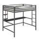 Novogratz Maxwell Metal Loft Bed with Desk & Shelves - Thumbnail 1
