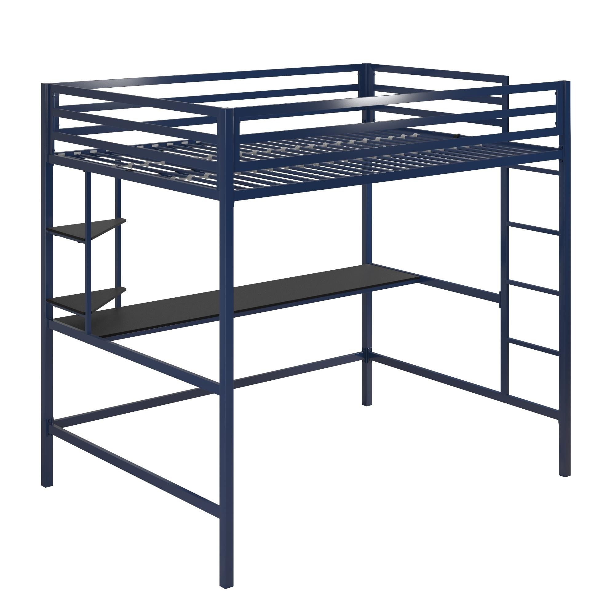 Shop Novogratz Maxwell Metal Loft Bed With Desk Shelves