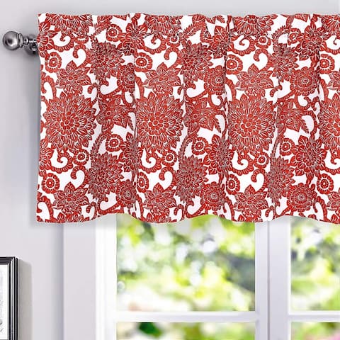 Porch & Den Fircrest Blooming Dahlia Room Darkening Thermal Window Valance - 52 x 18