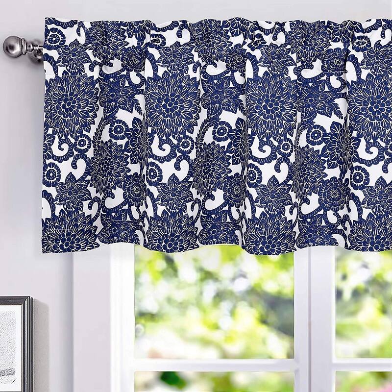 Porch & Den Fircrest Blooming Dahlia Room Darkening Thermal Window Valance - 52 x 18