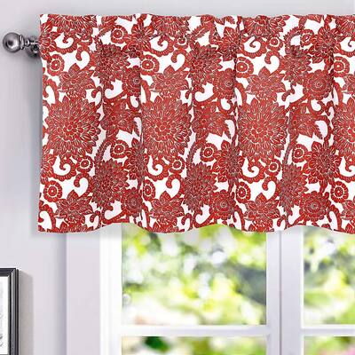 Porch & Den Fircrest Blooming Dahlia Room Darkening Thermal Window Valance - 52 x 18