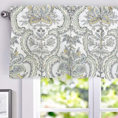Porch & Den Flagstone Flagston Floral Leaves Thermal Window Valance