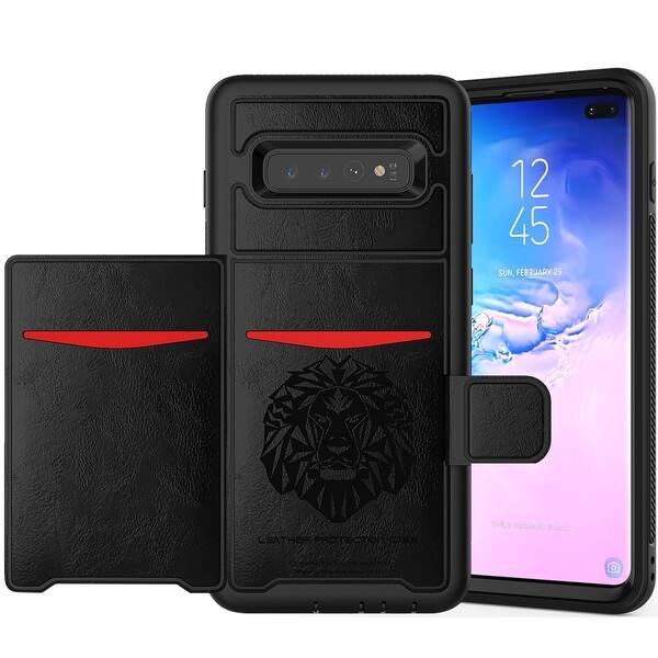 Cellphone Wallet Case With Kickstand For Samsung Galaxy S10 Plus On Sale Overstock 28647684 Black