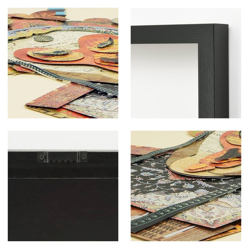 "Beijin Opera Mask & Jiangwei" Alex Zeng's dimensional collage, under glass & a black shadow box frame