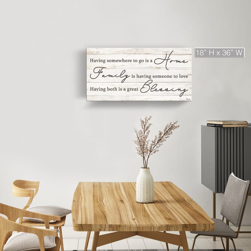 The Gray Barn 'Family Blessing' Wrapped Canvas Textual Harvest Wall Art - 36" W X 18" H
